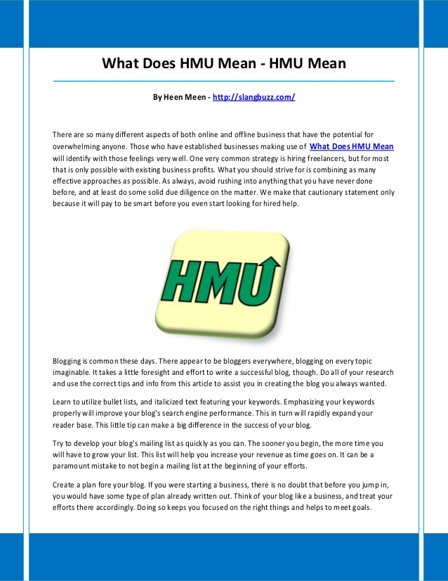 What Does HMU Mean In Slang? 